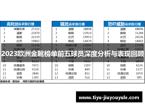 2023欧洲金靴榜单前五球员深度分析与表现回顾